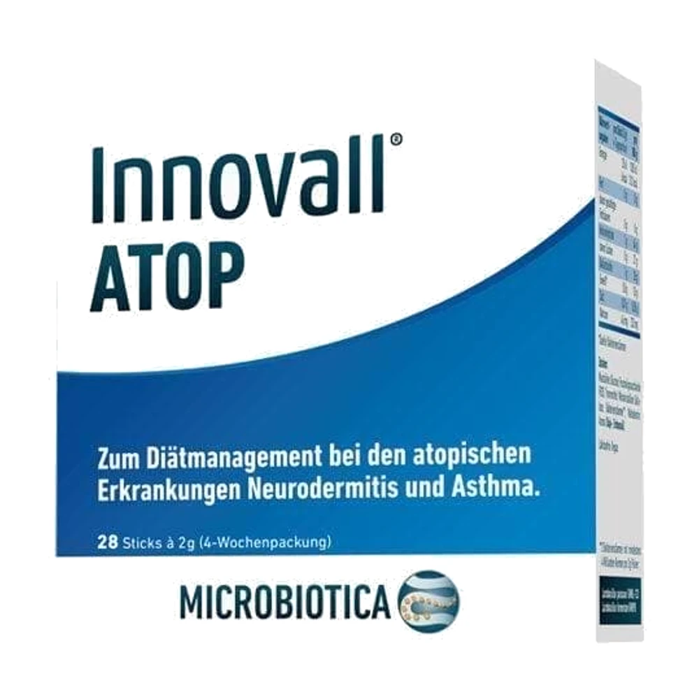 Bâtonnets de poudre probiotique INNOVALL ATOP pour enfants atteints d'eczéma.